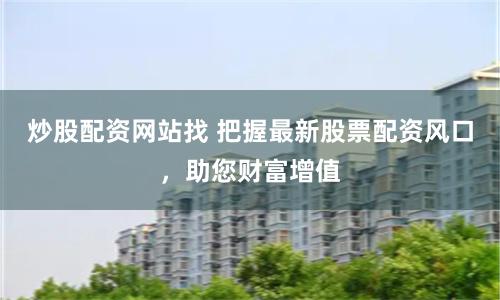 炒股配资网站找 把握最新股票配资风口，助您财富增值